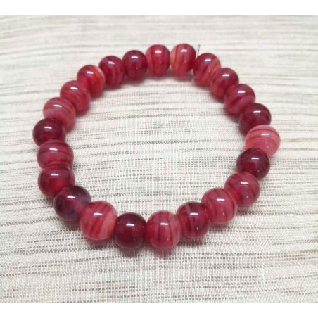 Deep red shaded beads bracelet