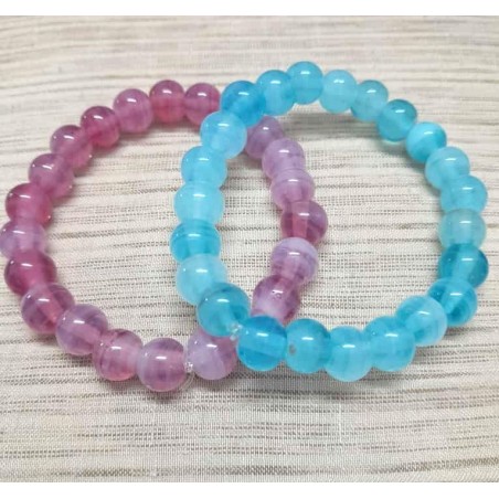 Pink and blue shaded beads bracelets (Pack of 2)