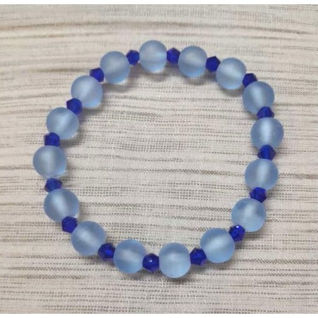 Blue beads and crystals bracelet