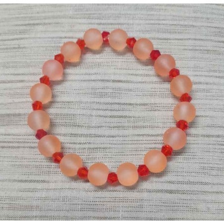 Orange beads and crystals bracelet