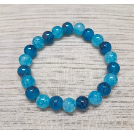 Blue marble beads bracelet