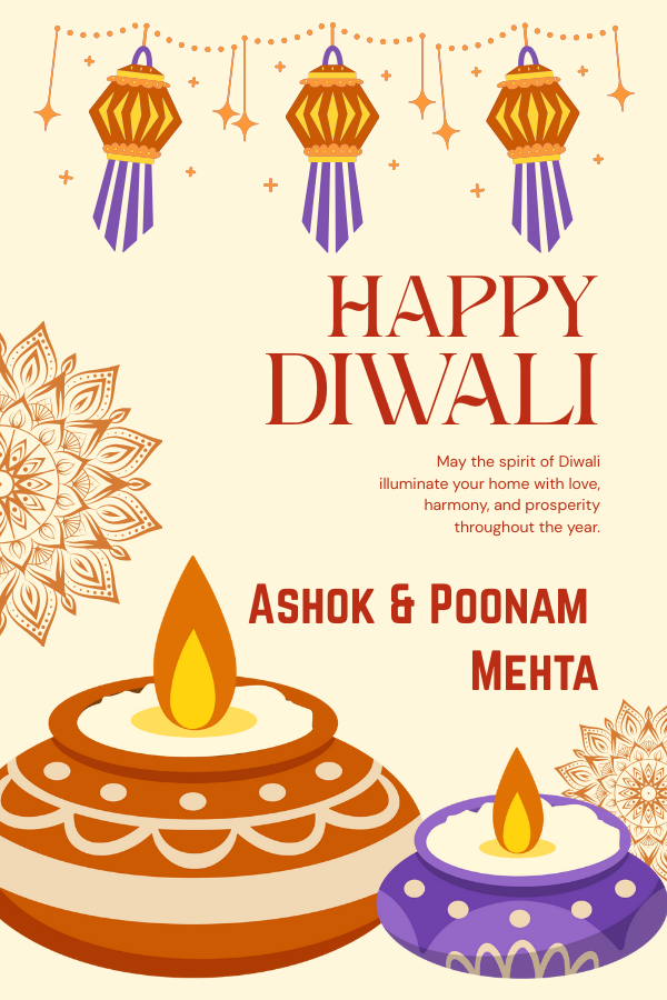 Customized Gift Tag Cards for Happy Diwali (Pack of 100)