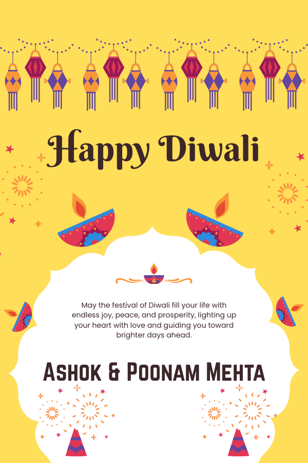 Customized Gift Tag Cards for Happy Diwali (Pack of 100)