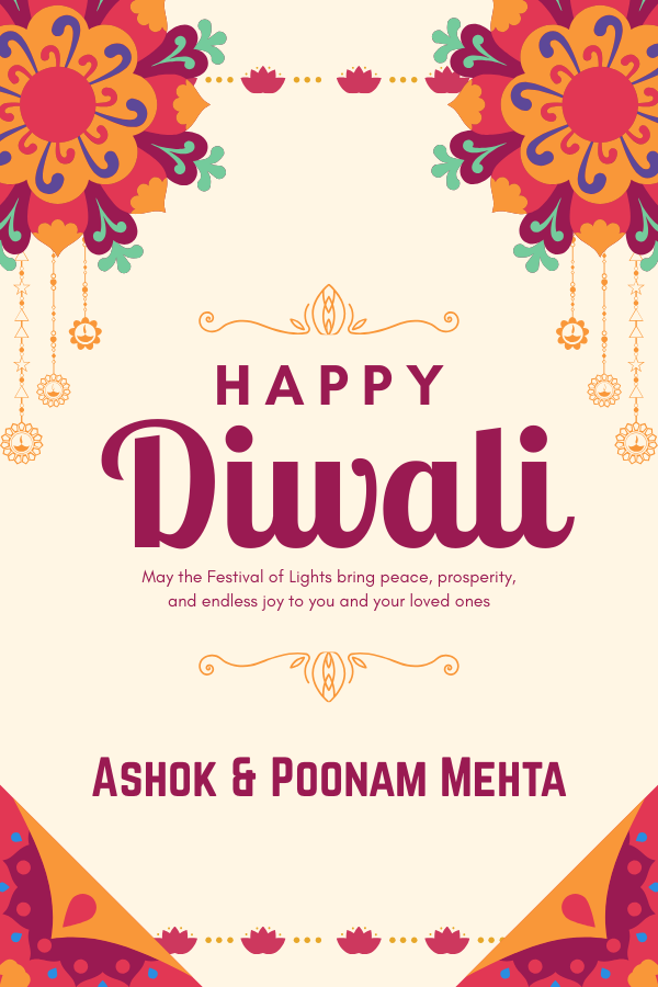 Customized Gift Tag Cards for Happy Diwali (Pack of 100)