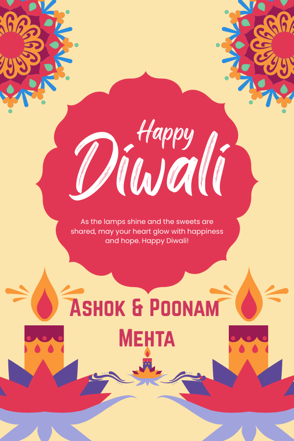 Customized Gift Tag Cards for Happy Diwali (Pack of 100)