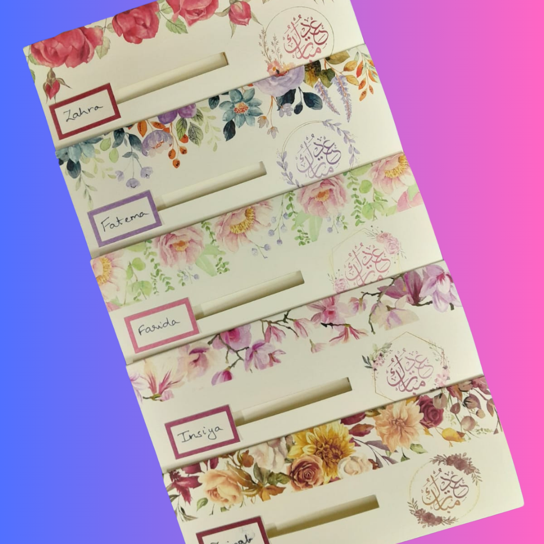 Customized Name Printing on Eid Mubarak Slider Envelopes