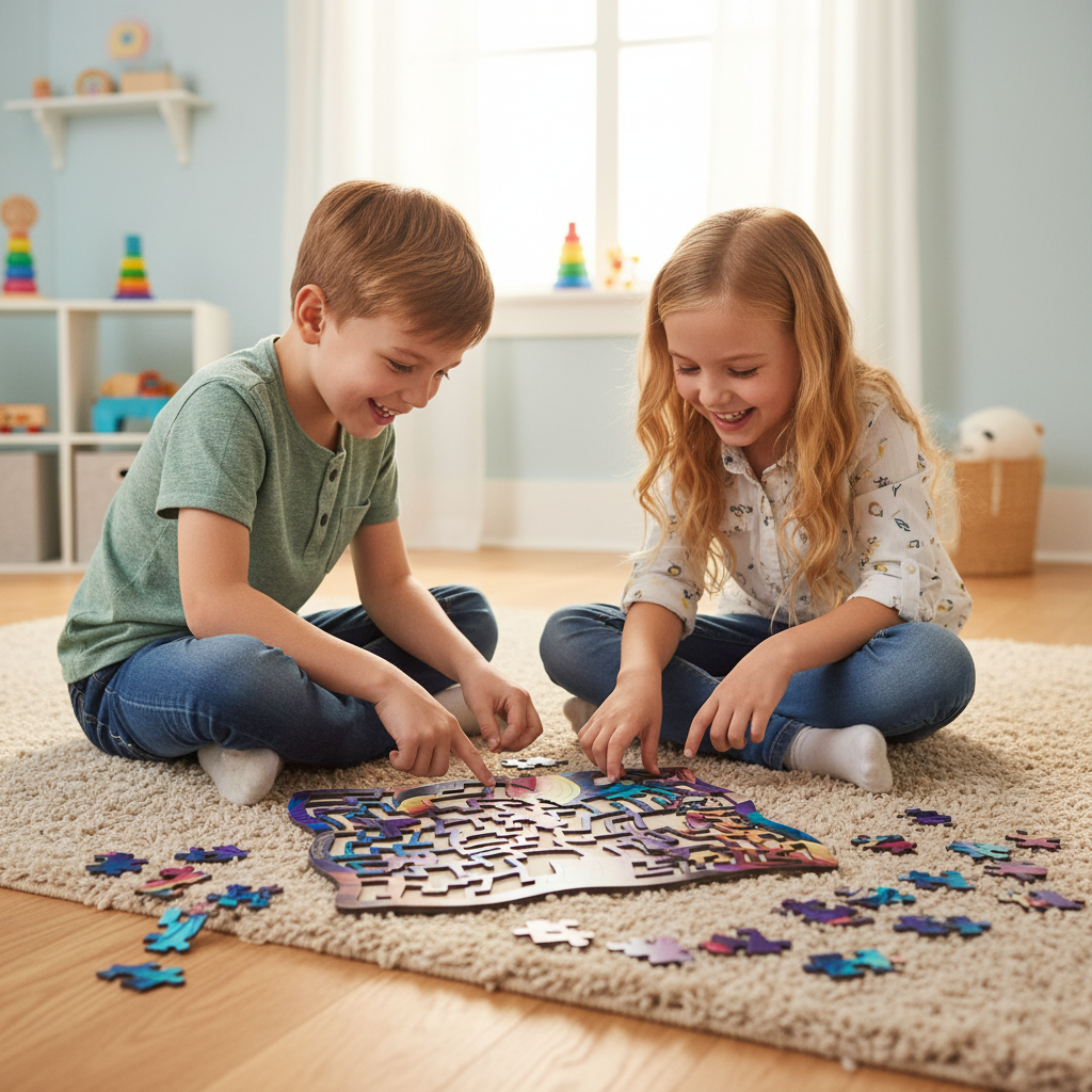 Be-Wave Puzzle – Two Kids, Correct Shape
