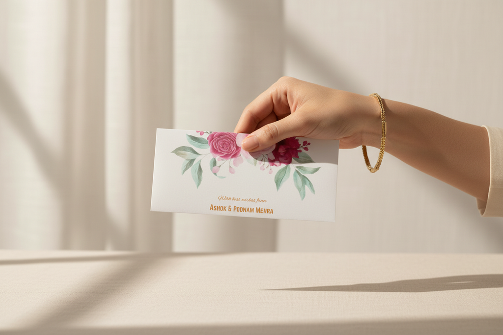 Blossoms Whisper Envelope - Hand Holding