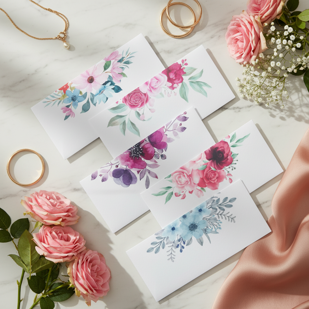 Blossoms-Whisper Envelopes on Marble