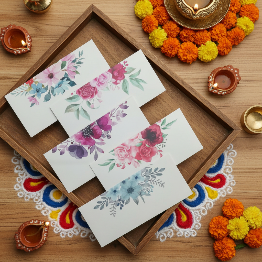 Blossoms-Whisper Envelopes with Traditional Decor