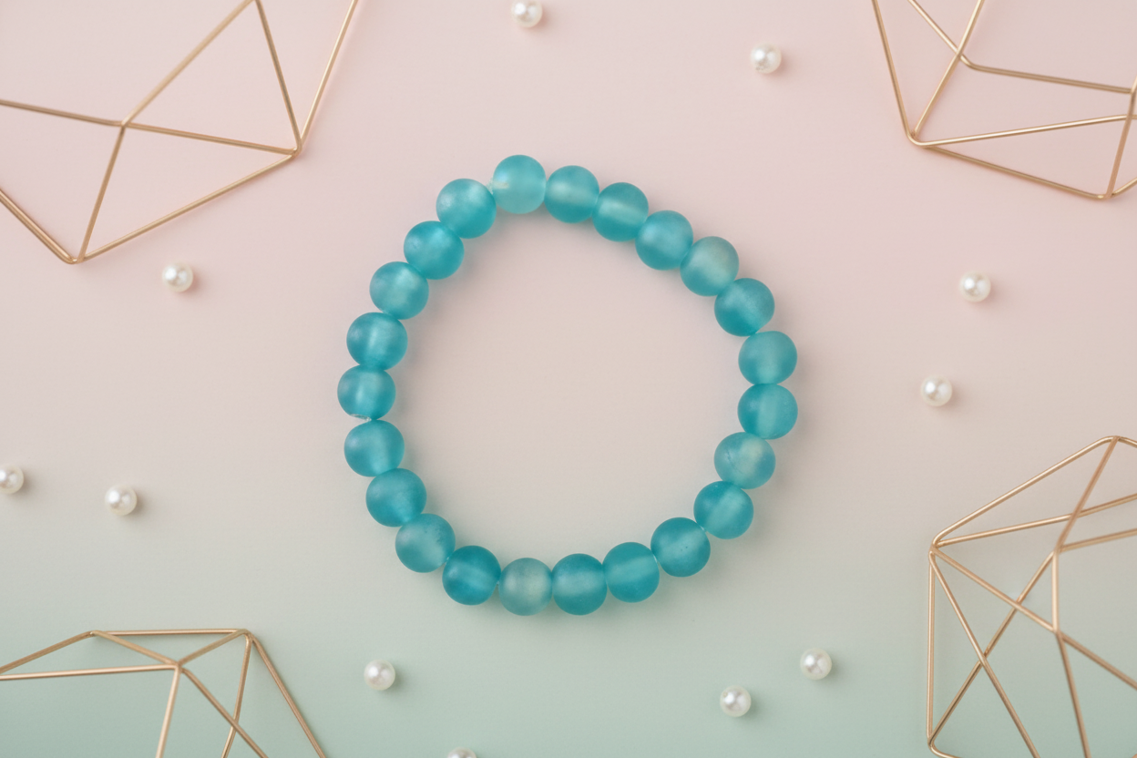 Blue Frosted Beads Bracelet 3