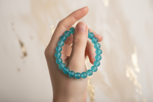 Blue Frosted Beads Bracelet 5