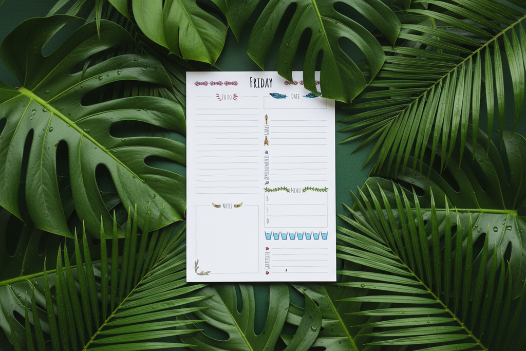 Boho Planner on Botanical Green