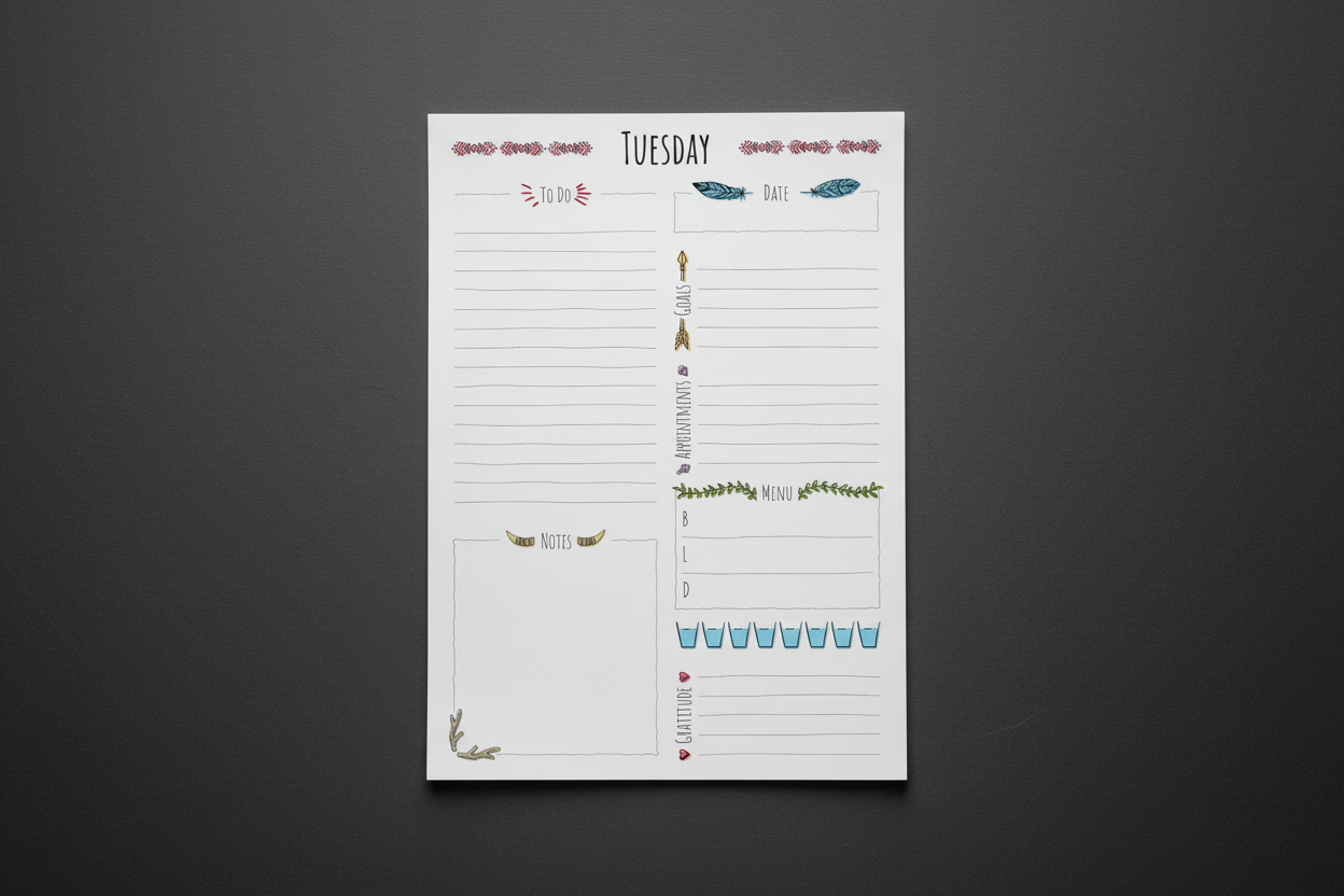 Boho Planner on Dark Slate