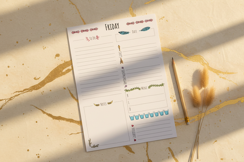 Boho Planner on Gold Cream