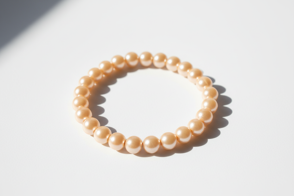 Cream Metallic Beads Bracelet 1