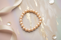 Cream Metallic Beads Bracelet 3