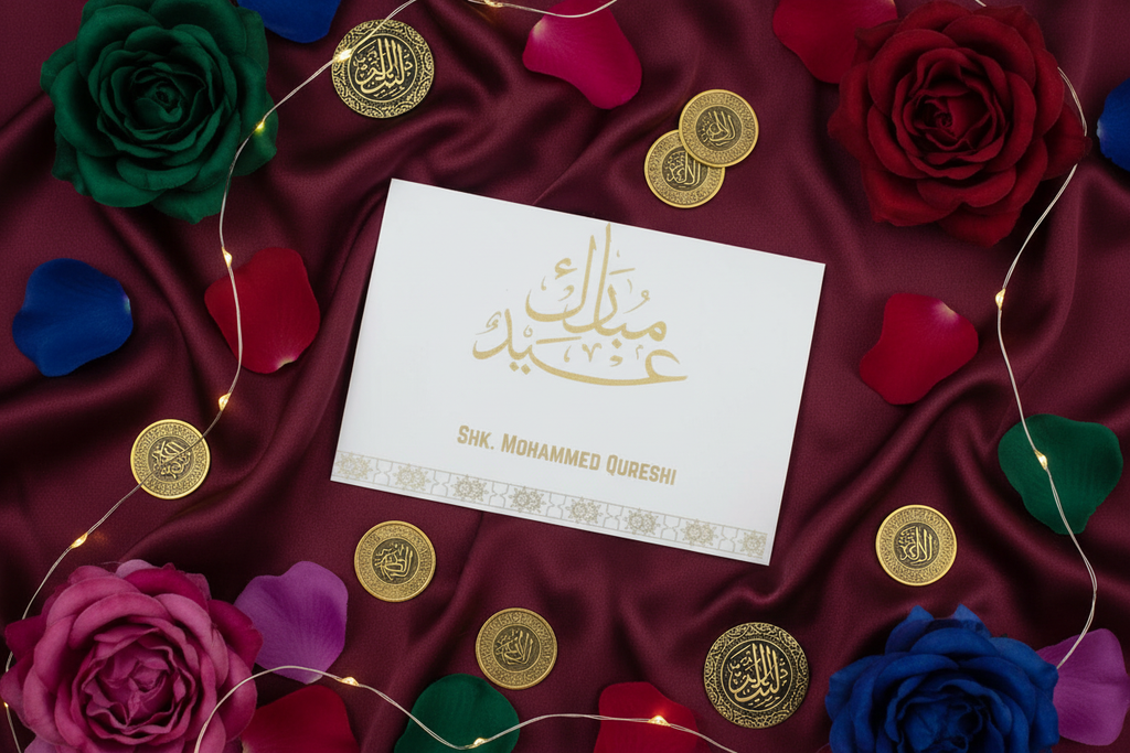 Customized Eid Envelope - Luxury Flat Lay