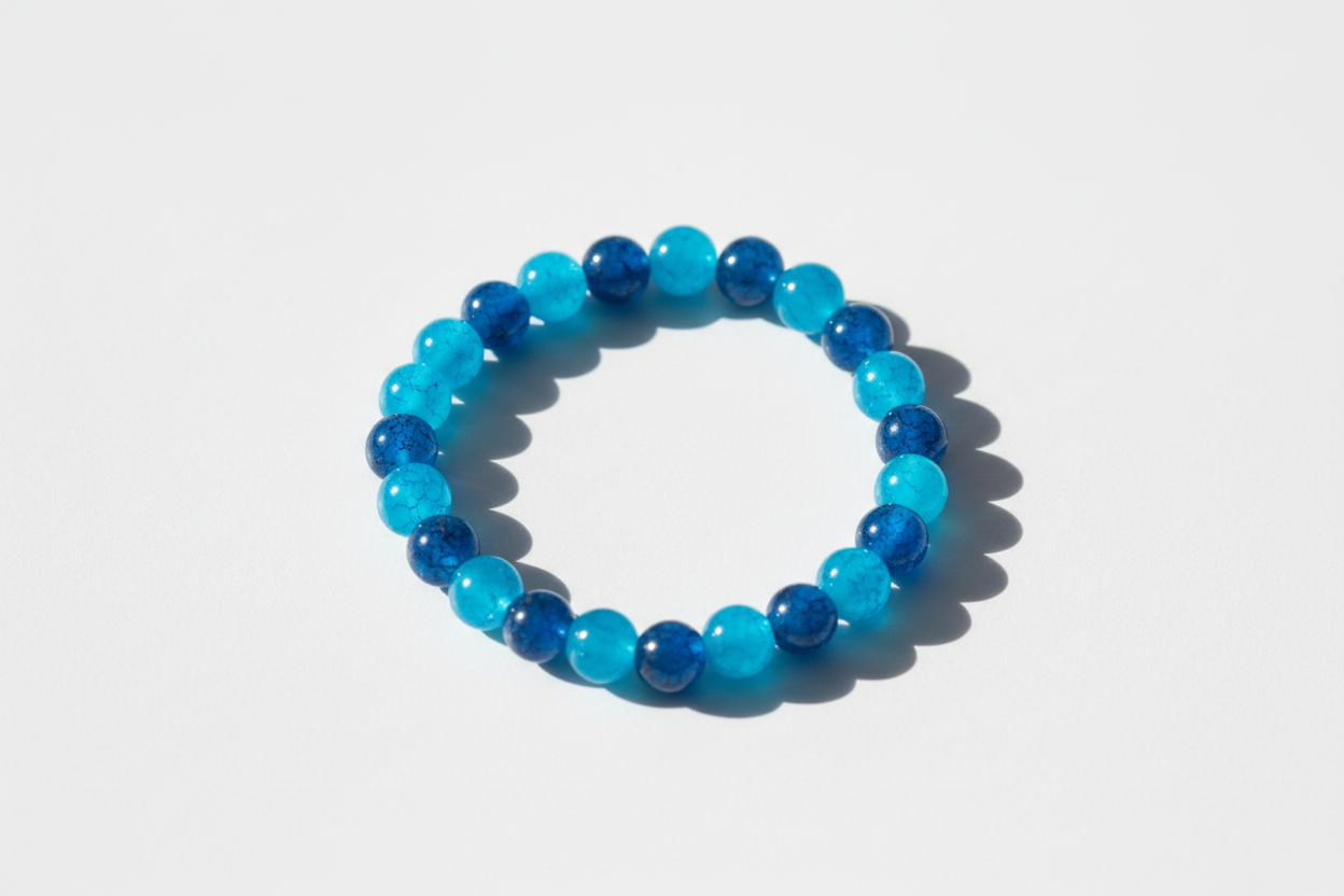 Dark and Light Blue Shaded Beads Bracelet 1