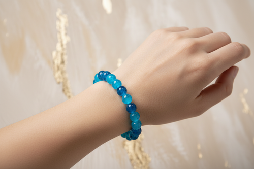 Dark and Light Blue Shaded Beads Bracelet 4