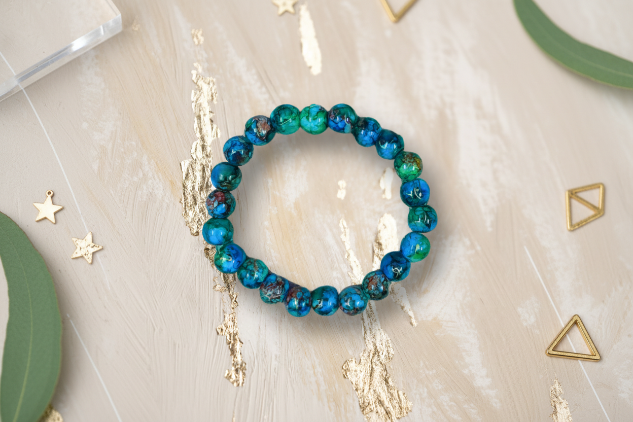 Dark Blue Shaded Beads Bracelet 3