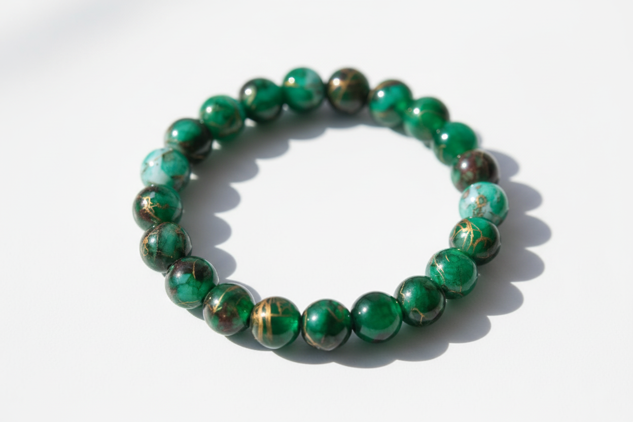 Dark Green Shaded Beads Bracelet 1