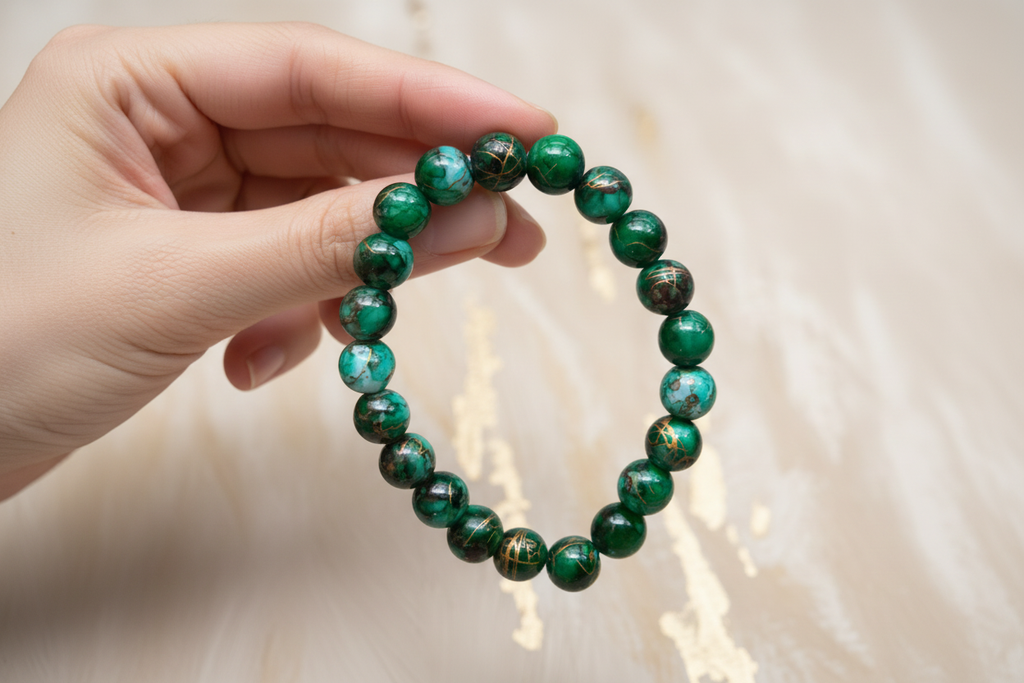 Dark Green Shaded Beads Bracelet 5