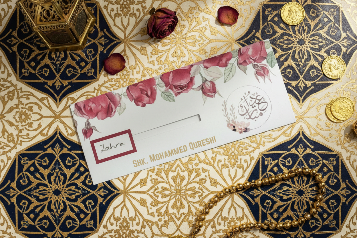 Eid Mubarak Slider Envelope - Traditional Setting