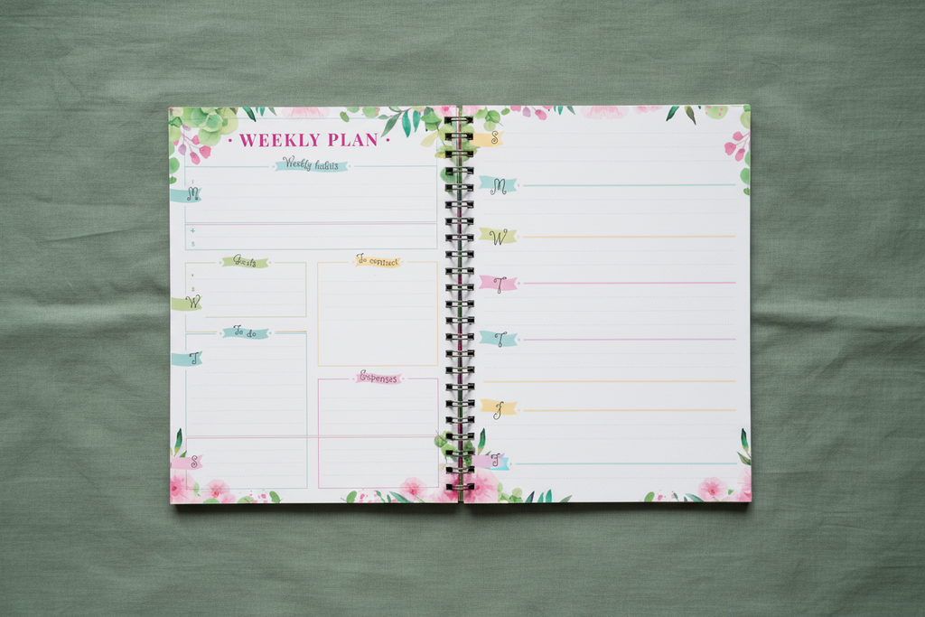 Floral Planner on Sage Green