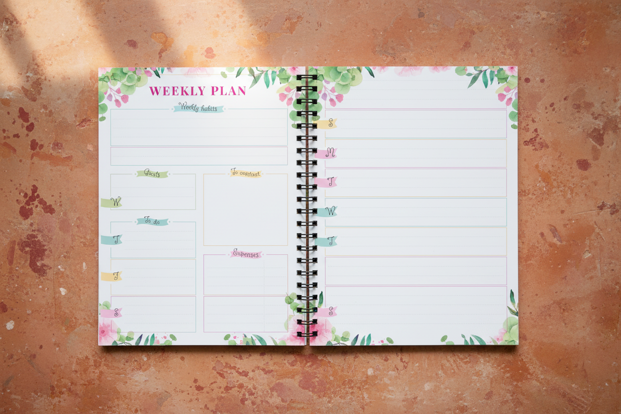 Floral Planner on Terracotta