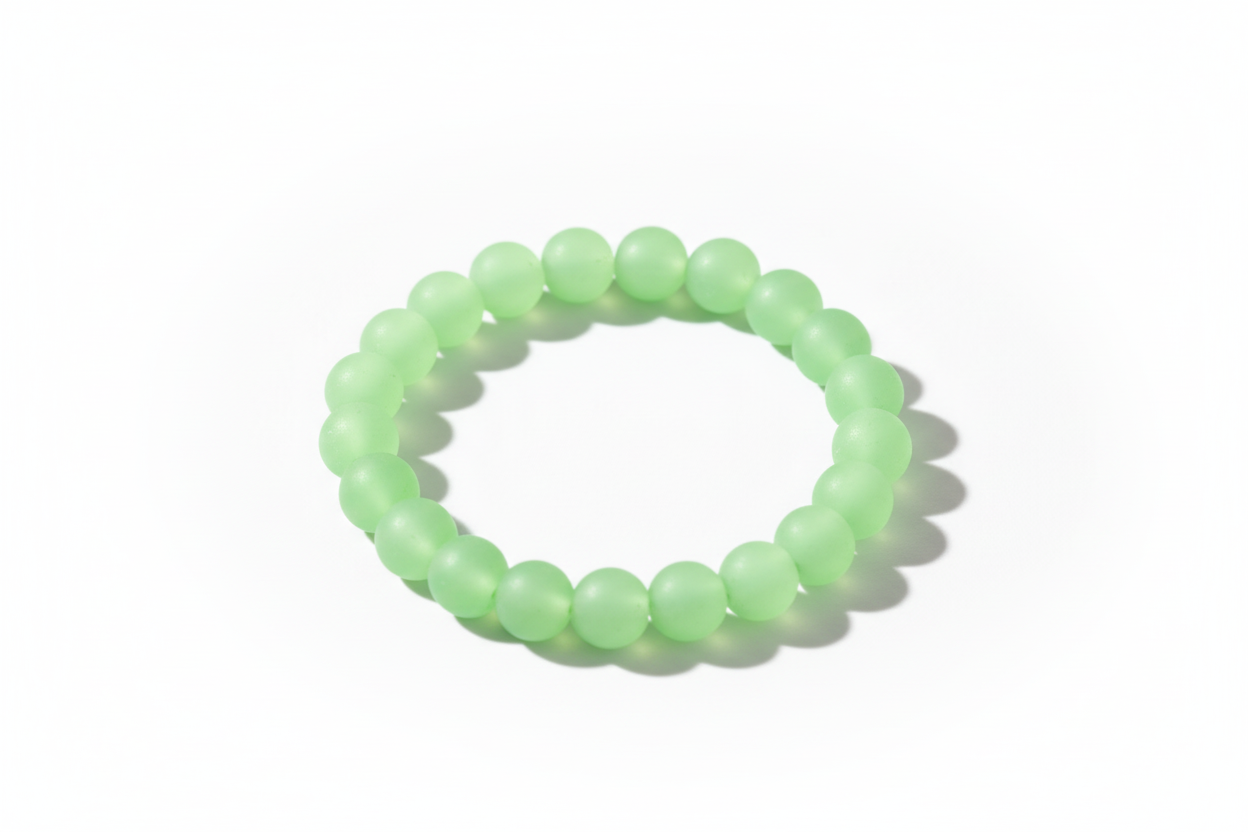 Green Matte Finish Beads Bracelet 1