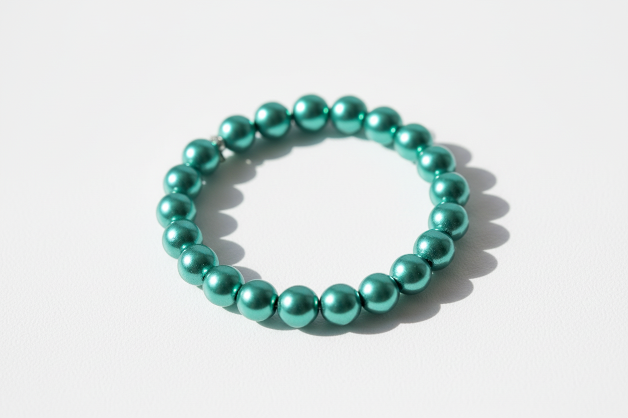 Green Metallic Beads Bracelet 1