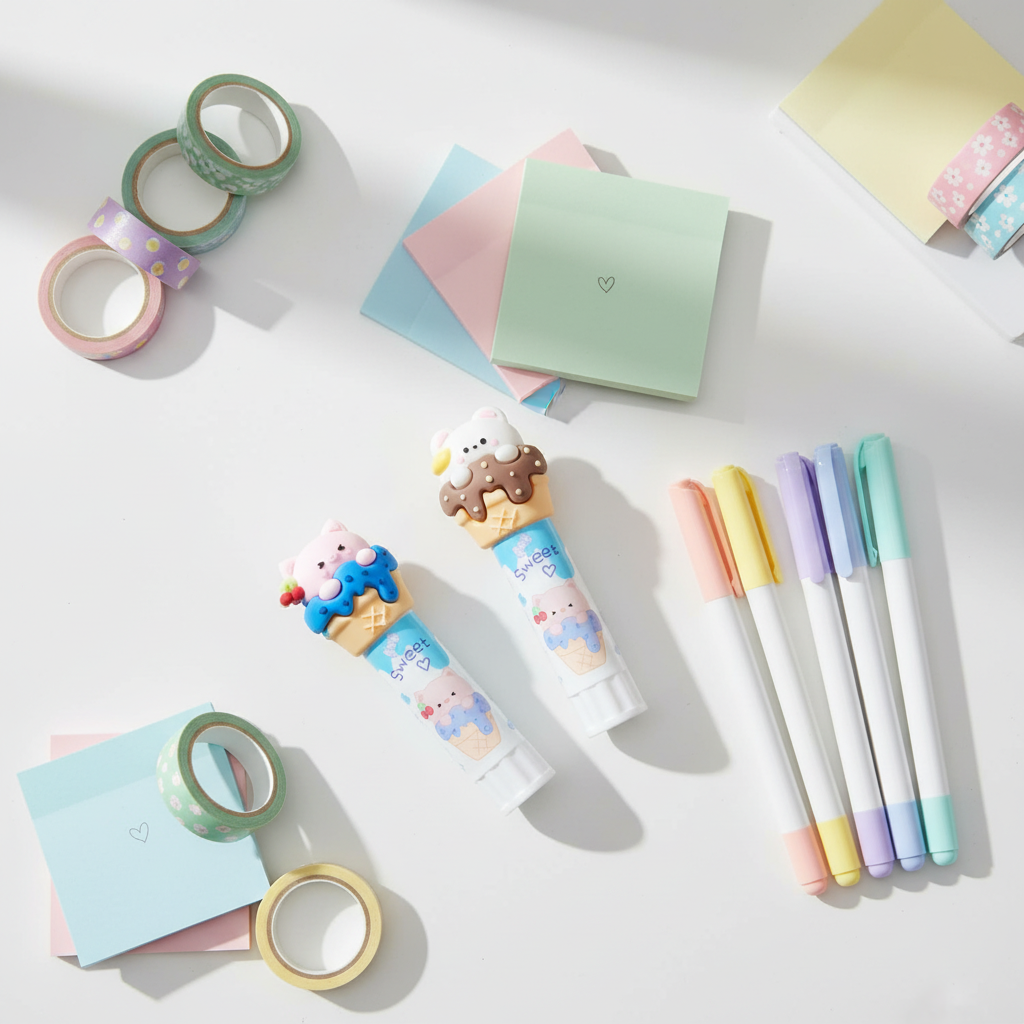 Korean Glue Sticks – Pastel Flat Lay