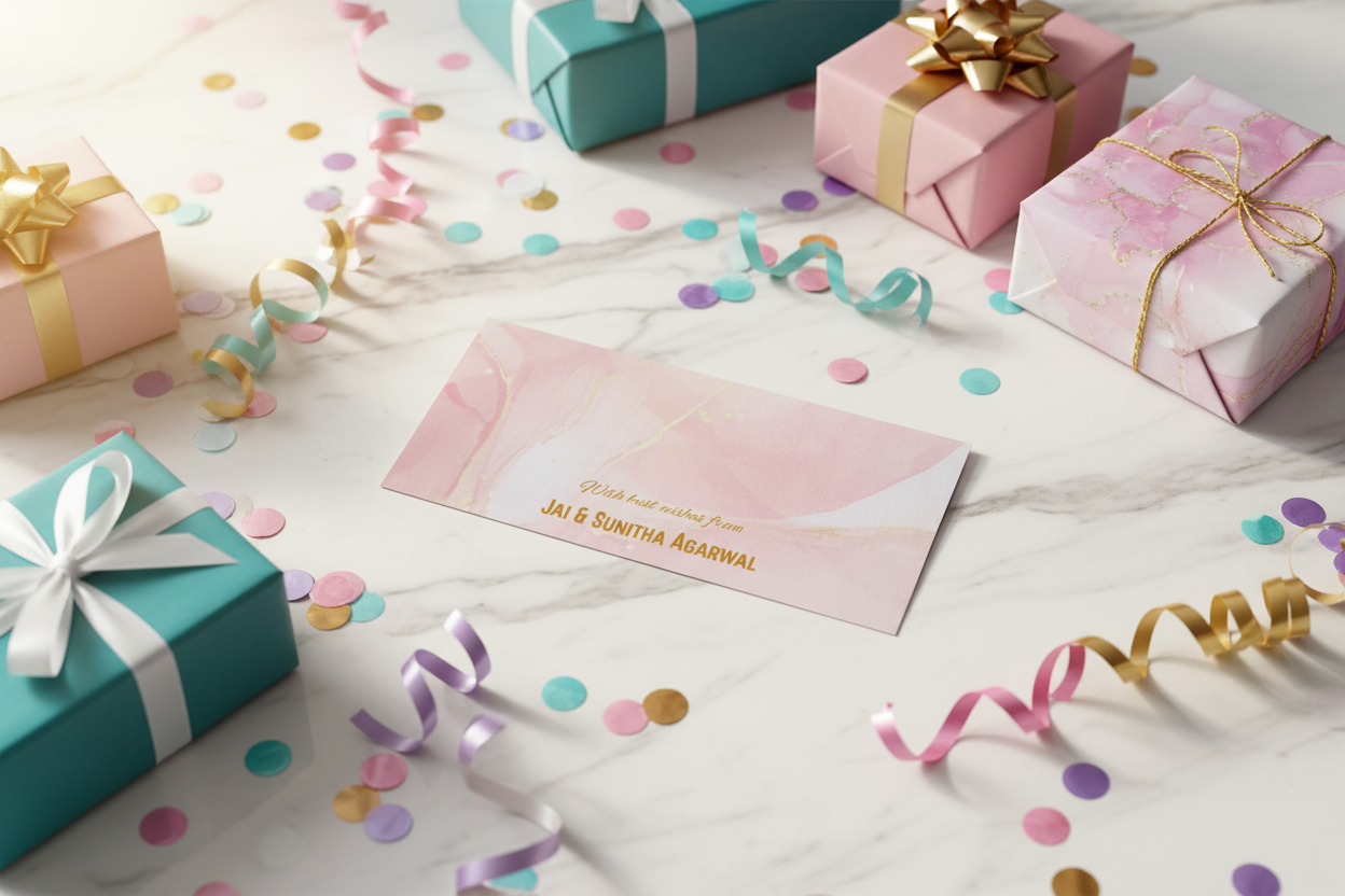 Marble Magic Envelope - Birthday Setting