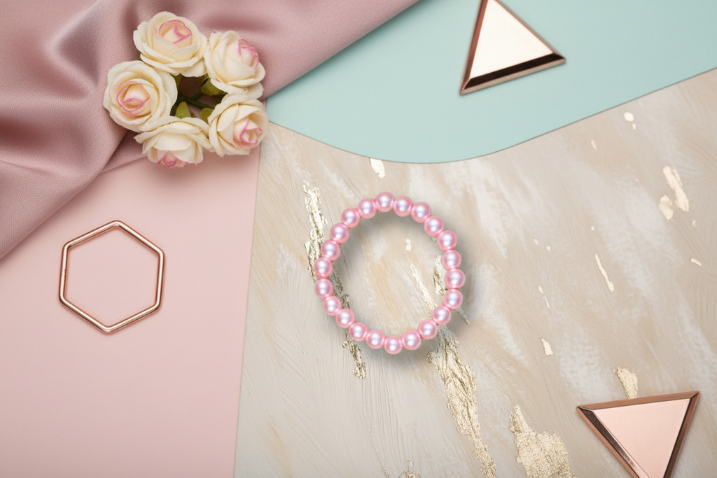 Metallic Pink Beads Bracelet 3