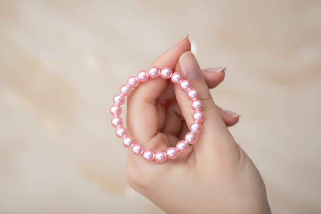 Metallic Pink Beads Bracelet 5