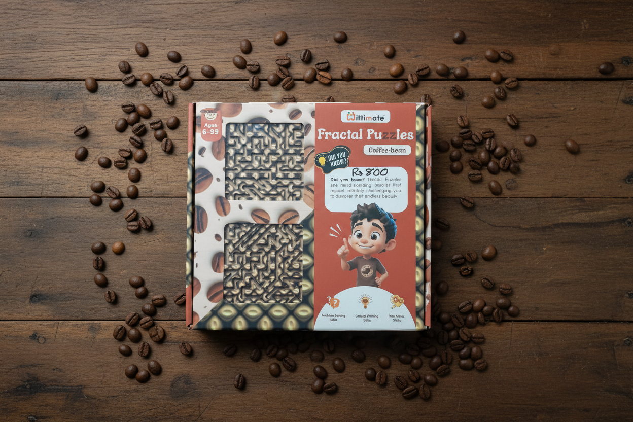 Mittimate Coffee-Bean Fractal Puzzle - Flat Lay