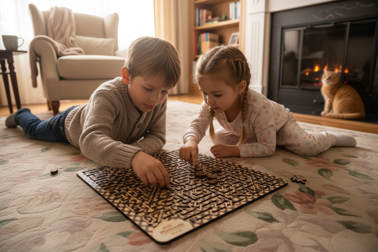Mittimate Coffee-Bean Fractal Puzzle - Kids Playing