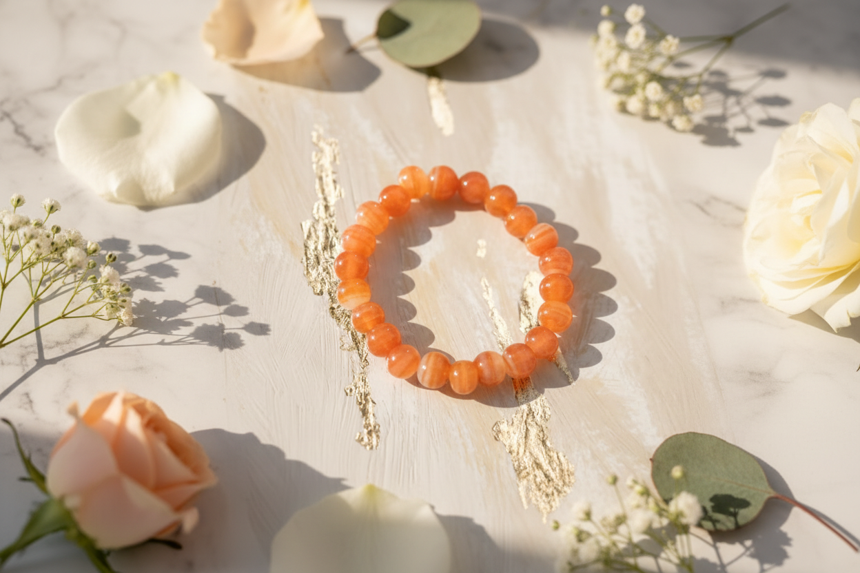 Orange Shaded Beads Bracelet 2
