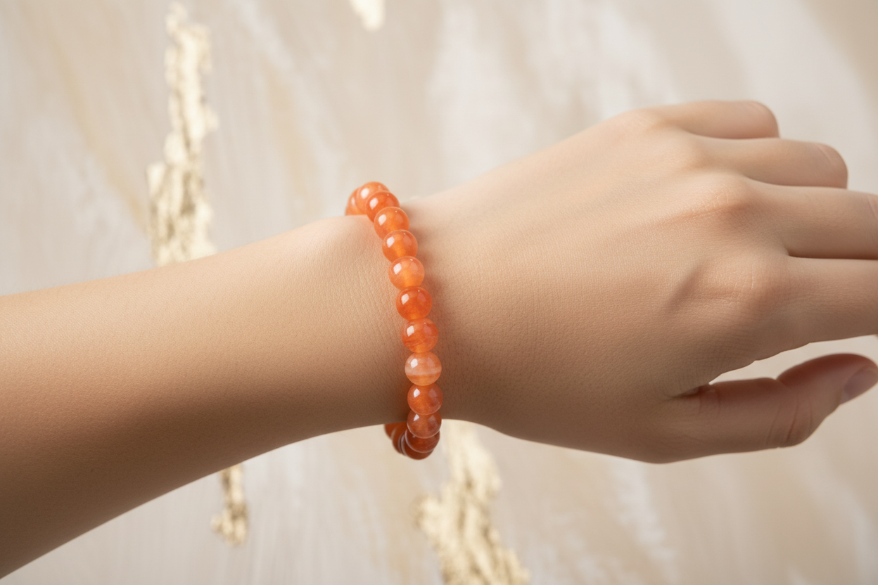 Orange Shaded Beads Bracelet 4