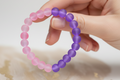 Pink and Purple Matte Finish Beads Bracelet 5