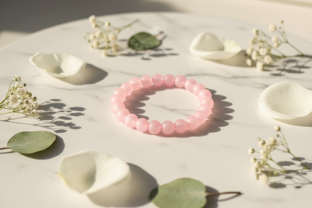 Pink Frosted Beads Bracelet 2