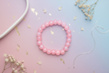 Pink Frosted Beads Bracelet 3