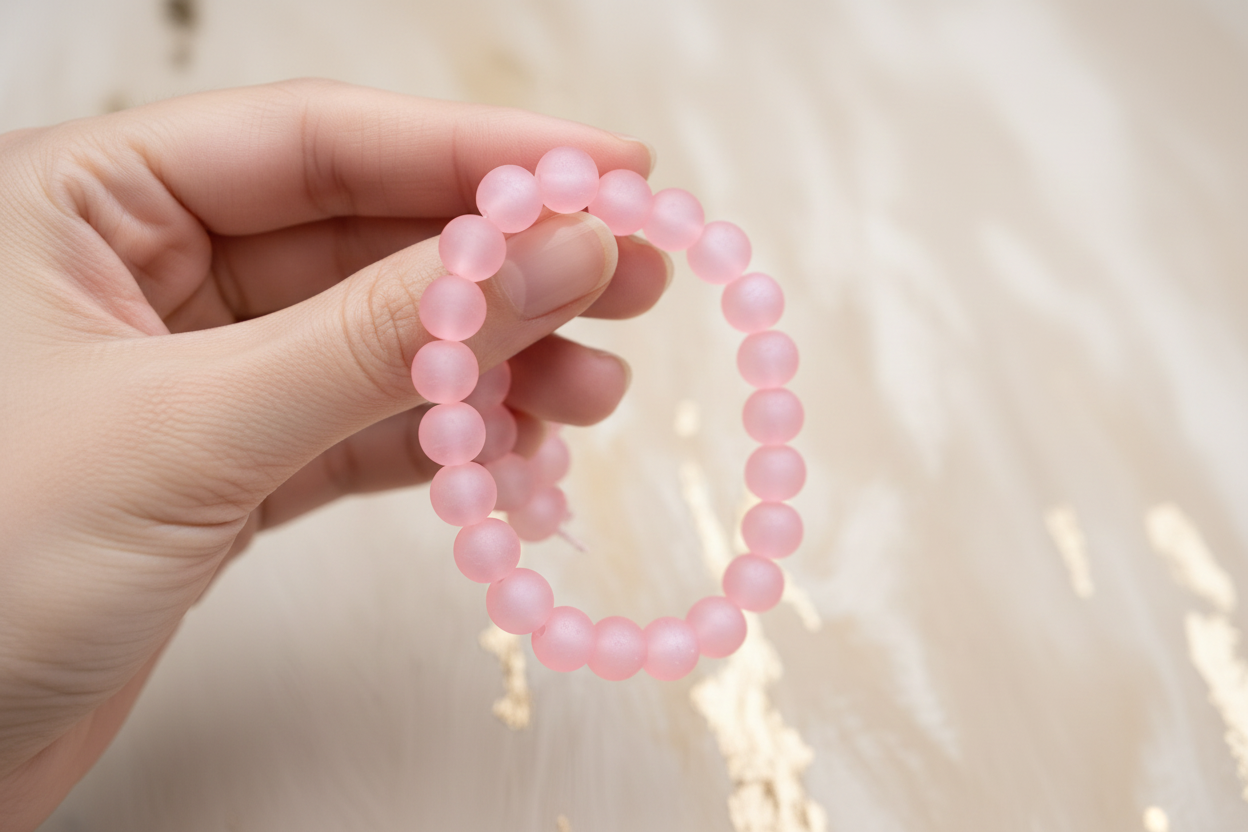 Pink Frosted Beads Bracelet 5