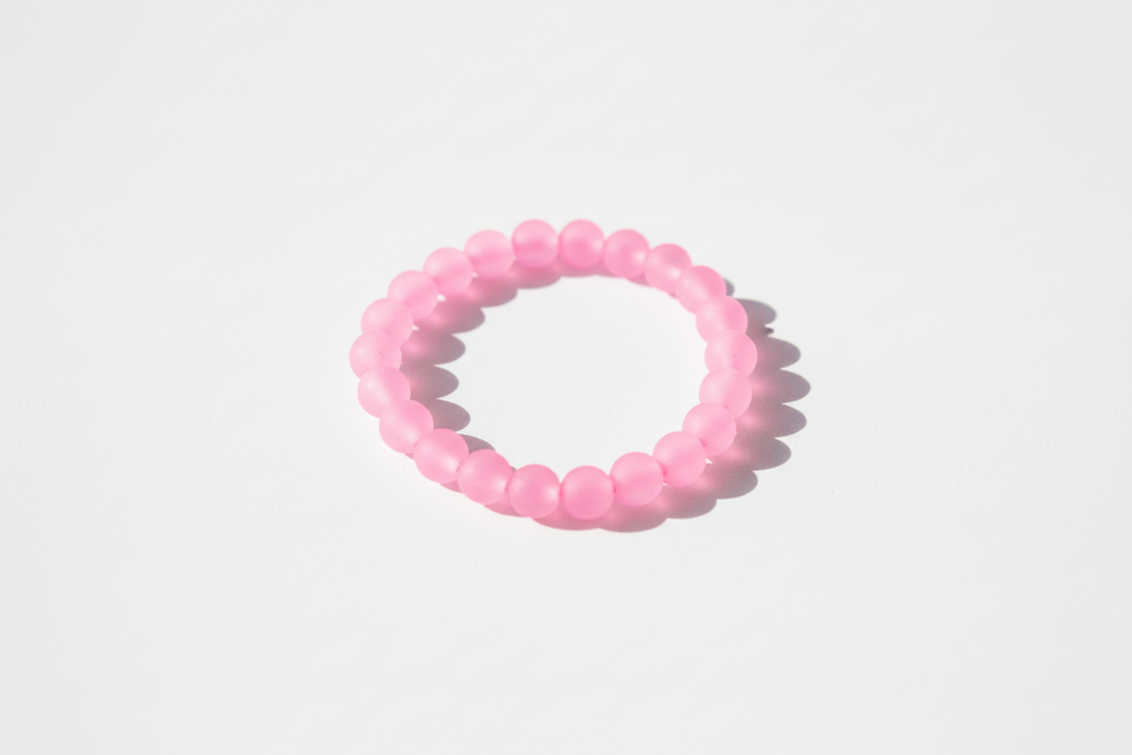 Pink Matte Finish Beads Bracelet 1