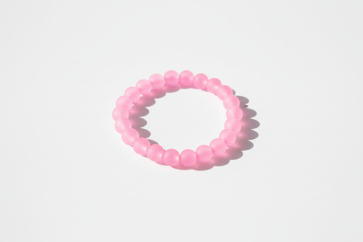 Pink Matte Finish Beads Bracelet 1