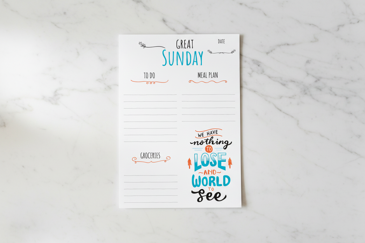 Planner 1 on White Marble