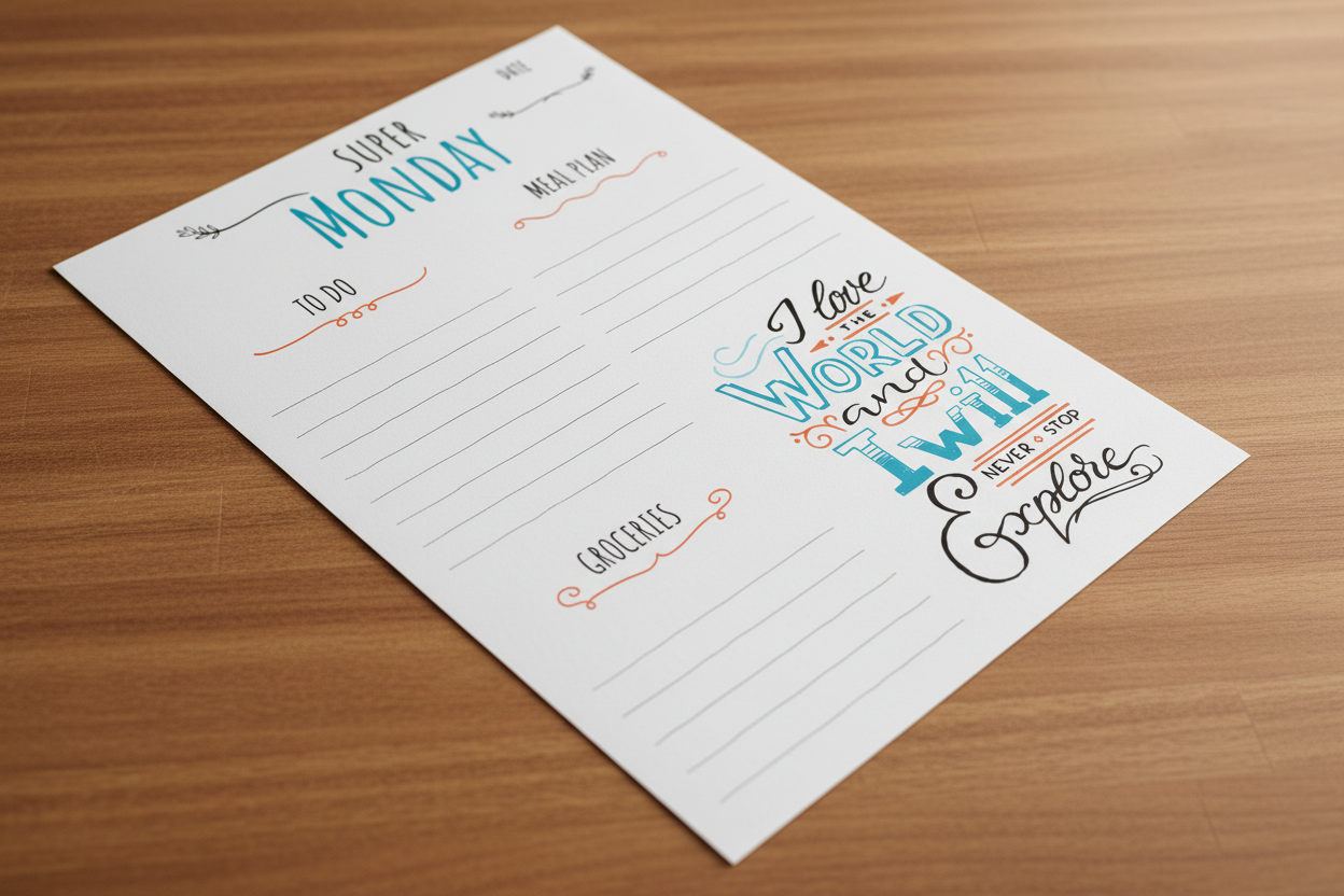 Planner 2 on Warm Wood