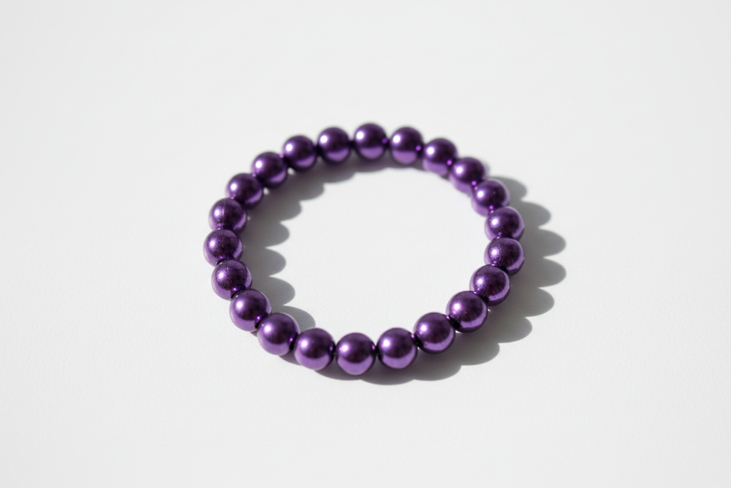 Purple Metallic Beads Bracelet 1