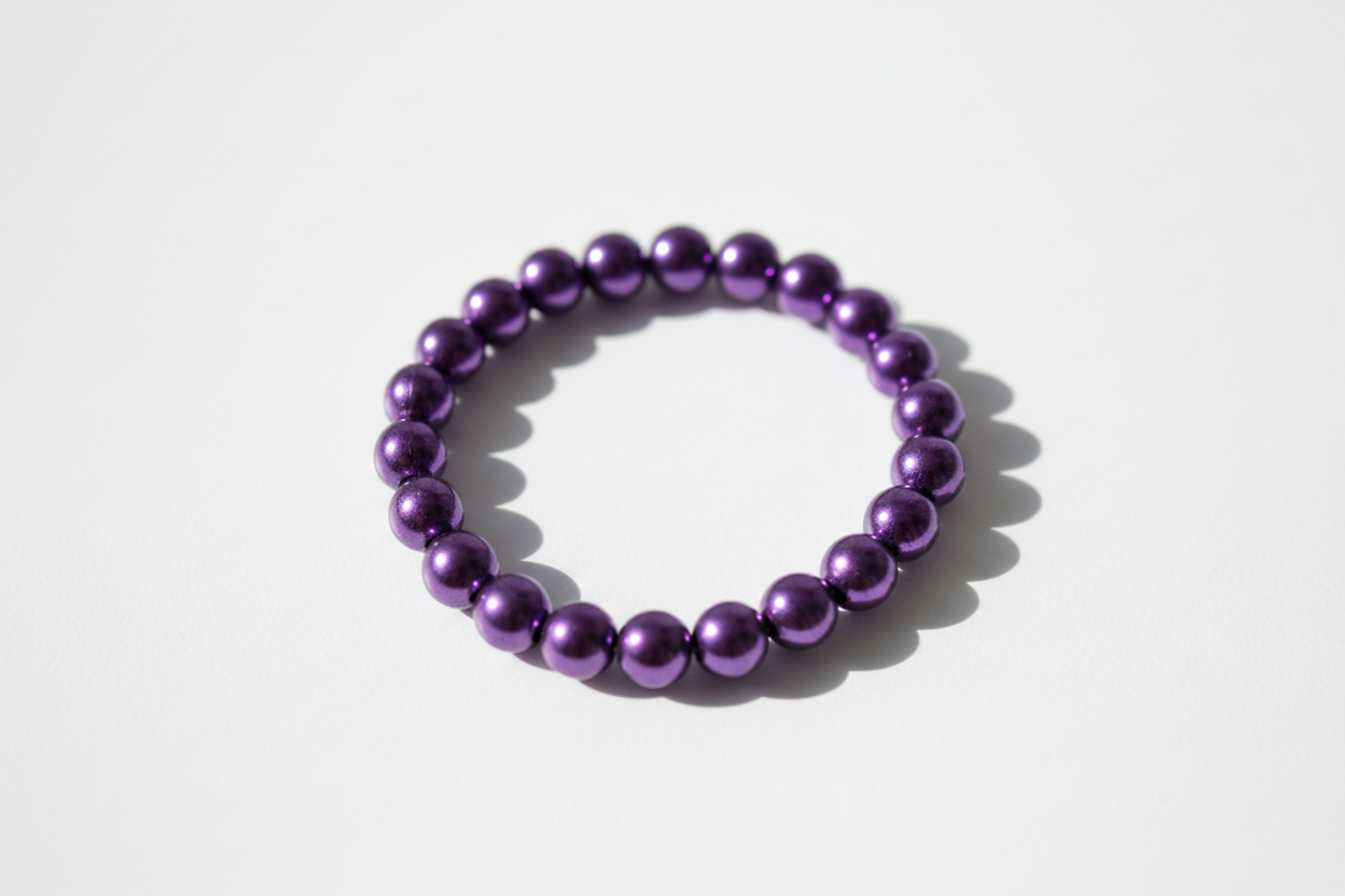 Purple Metallic Beads Bracelet 1